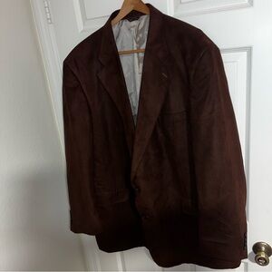 oak hill blazer jacket dark brown 46” chest 25” long big men’s like new nwot